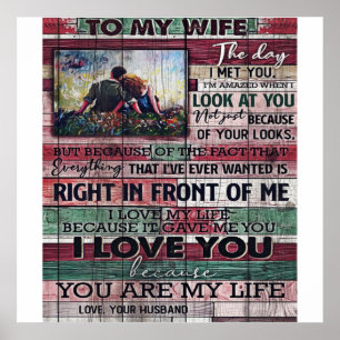 Ehemann auf meine Ehefrau Liebe Quotes-Geschenk Poster