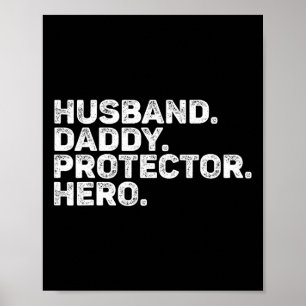 Ehemann Daddy Beschützer Held Lustiger Vater Vater Poster
