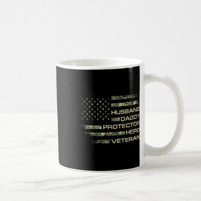 Ehemann Daddy Beschützer Held Veteran USA-Flagge C Kaffeetasse (Rechts)