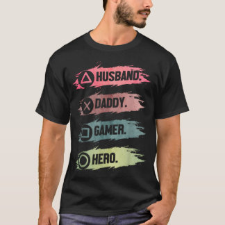 Ehemann Daddy Gamer Held Lustig Gaming-Vater T-Shirt