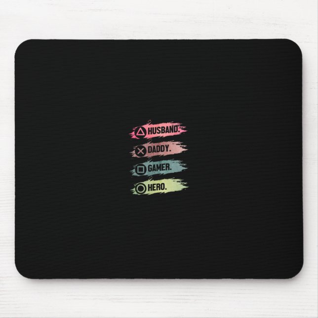 Ehemann Daddy Gamer Held Lustig Gaming Vater Vater Mousepad (Vorne)