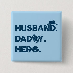Ehemann. Daddy. Held. Retro-Grafik Button