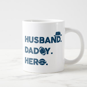 Ehemann. Daddy. Held. Retro-Grafik Jumbo-Tasse