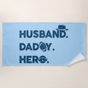 Ehemann. Daddy. Held. Retro-Grafik Strandtuch