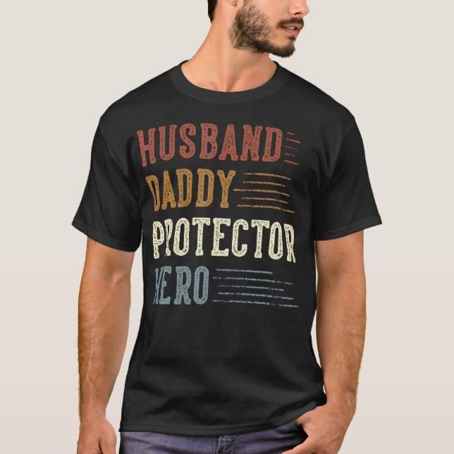 Ehemann Daddy Protector Hero Geschenke für Vater V T-Shirt (Vorderseite)