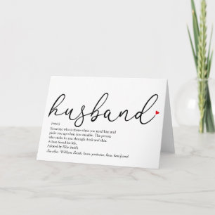 Ehemann-Definitions-Script Roter Liebe-Herz Karte