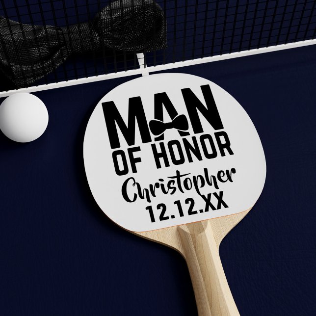 Ehemann der Ehre Pong Paddle Paddel Tischtennis Schläger (Perfect ping pong paddle for your Man of Honor! Just add his name and your wedding date)