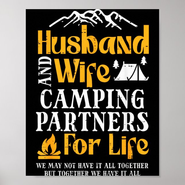 Ehemann Ehefrau Camping Partner Paar Poster (Vorne)