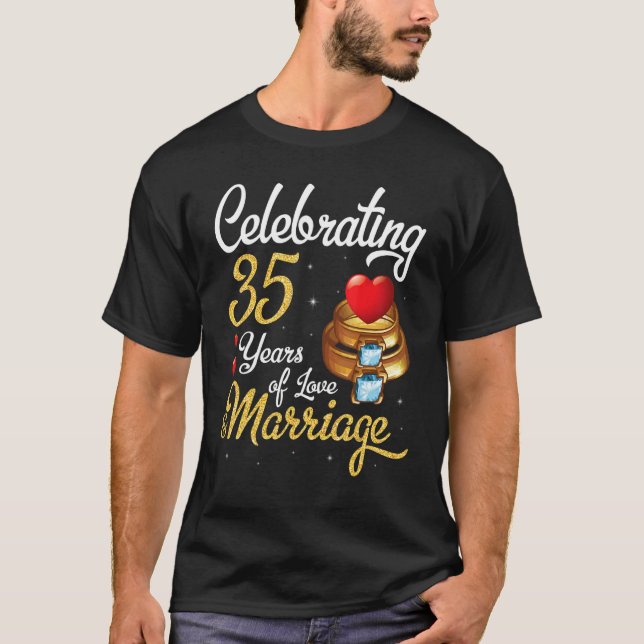 Ehemann & Ehefrau feiern 35 Jahre Liebe Marria T-Shirt (Vorderseite)