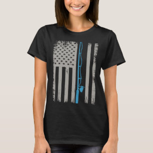 Ehemann Ehefrau patriotisch usa us flagge fischen T-Shirt