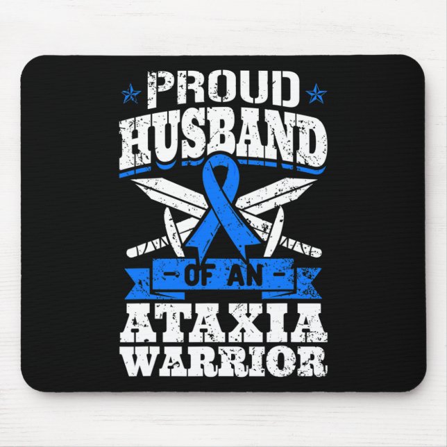 Ehemann eines Ataxia Warrior Awareness Ribbon Dyst Mousepad (Vorne)
