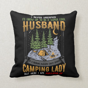 Ehemann eines Camping Lady Ehefrau Vater Camper Kissen