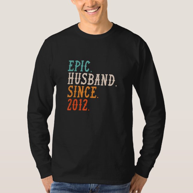 Ehemann Epischer Ehemann Seit 2012 10. Hochzeitsta T-Shirt (Vorderseite)