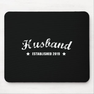 Ehemann Est 2019 Vintage Hochzeitskunstwerk Mousepad