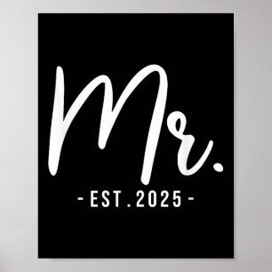 Ehemann Est 2025 Verheiratet Wedding Brautparty B Poster