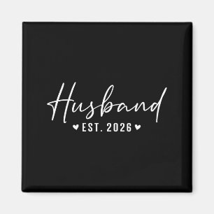 Ehemann Est Verheiratetes Paar Hochzeitskunstwerk Magnet