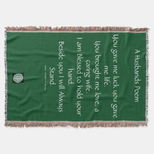 Ehemann-Gedicht-Decke Decke (Vorderseite)