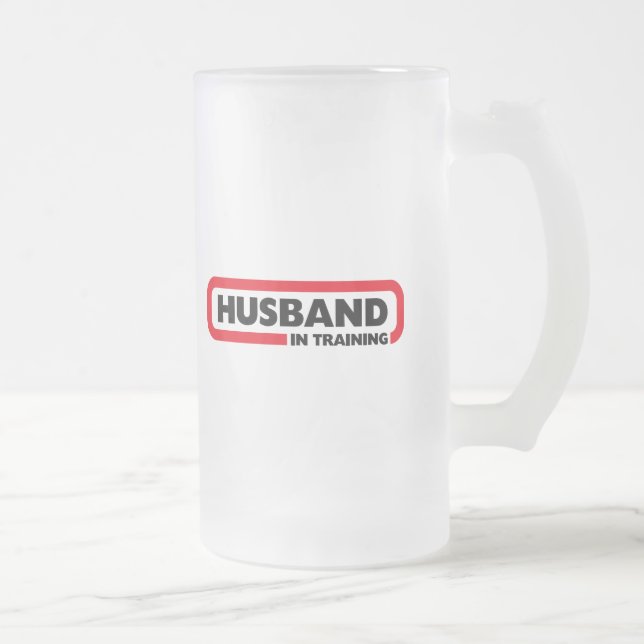 Ehemann im Training - Spaß-Valentinstag-Geschenk Mattglas Bierglas (Rechts)