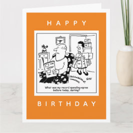 Ehemann in Schock über den Cartoon der Ehefrau Aus Karte