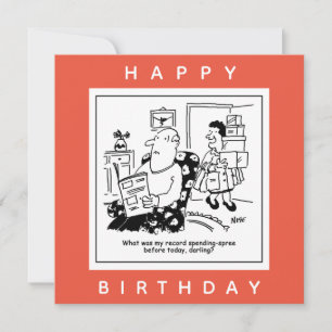 Ehemann in Schock über den Cartoon der Ehefrau Aus Karte