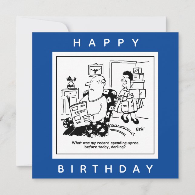 Ehemann in Schock über den Cartoon der Ehefrau Aus Karte (Vorderseite)