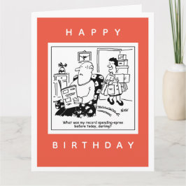 Ehemann in Schock über den Cartoon der Ehefrau Aus Karte