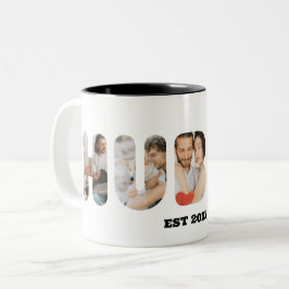 Ehemann Individuelles Wort Foto-Collage Hochzeitsg Zweifarbige Tasse