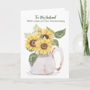 Ehemann Jubiläum Sonnenblumen Krug Liebe Karte