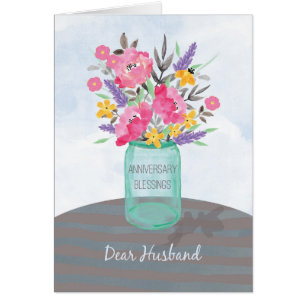 Ehemann-Jubiläumssegen-Krug-Vase mit Blume