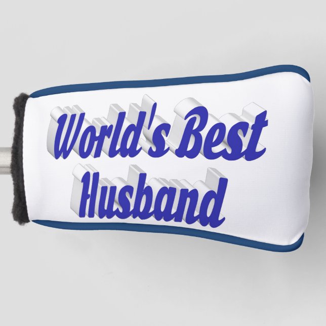 Ehemann mit blauem Text und Kopf-Abdeckung Golf Headcover (Vorderseite)