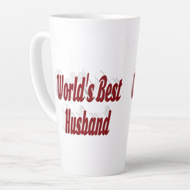 Ehemann mit bordeauxfarbenem Text Milchtasse (Linke Ecke)
