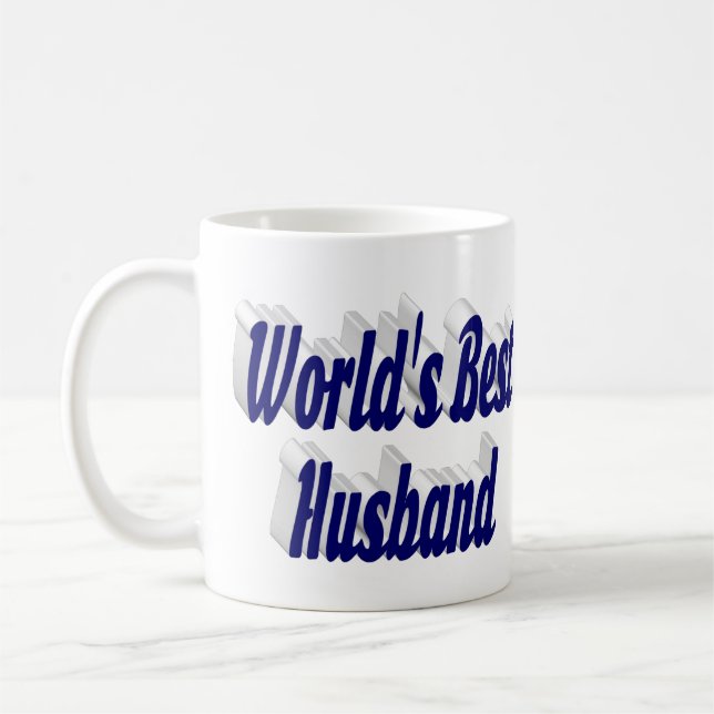 Ehemann mit dunkelblauer halber Text-Kaffeetasse Kaffeetasse (Links)