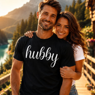 Ehemann Modern Weiße Schrift Schwarze Herren T-Shirt