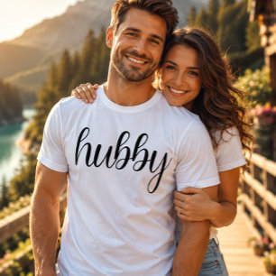 Ehemann Modernes Schwarz Schrift Weiß Männer T-Shirt