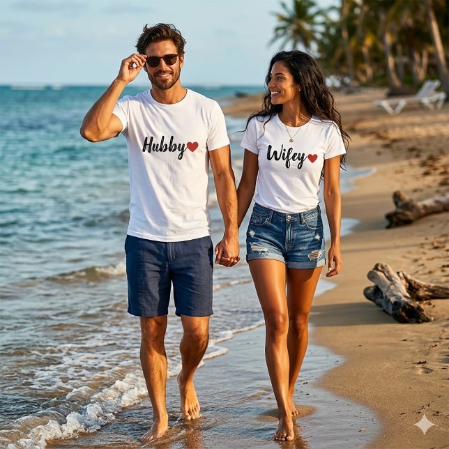 Ehemann Modernes schwarzes Schriftzug Frauen RedHe T-Shirt (Von Creator hochgeladen)