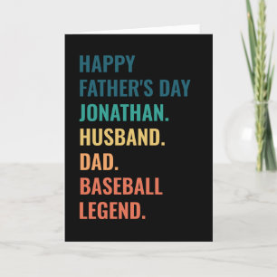 Ehemann Papa Baseball Legende Individueller Vatert Feiertagskarte