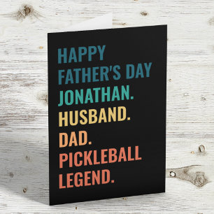 Ehemann Papa Pickleball Legende Benutzerdefinierte Feiertagskarte