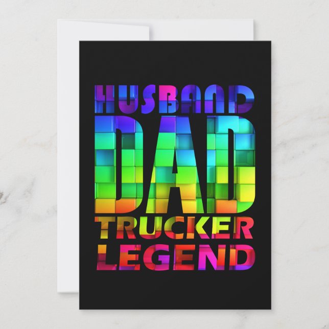 Ehemann Papa Trucker Legende für den Vater Einladung (Vorderseite)