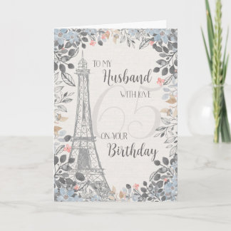 Ehemann Romantischer 65. Geburtstag Eiffelturm Karte