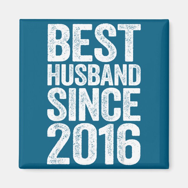 Ehemann seit 2016 Hochzeitsdesign Magnet (Vorne)