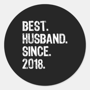 Ehemann seit 2018 1. Hochzeit Runder Aufkleber