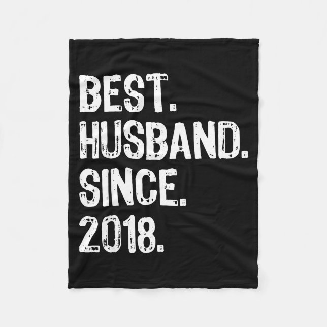 Ehemann seit 2018 1. Hochzeitsdesign Fleecedecke (Vorderseite)