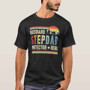 Ehemann Stiefvater Beschützer Held Für Männer Vint T-Shirt