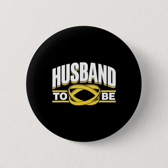 Ehemann, um Bridge Team Party Groom Bachelor Button (Vorderseite)