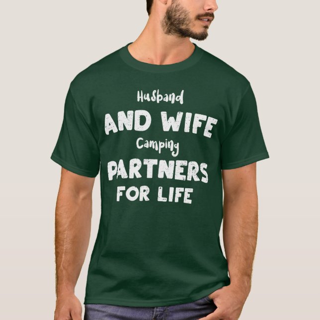 Ehemann und Ehefrau Camping-Partner vintage T-Shirt (Vorderseite)