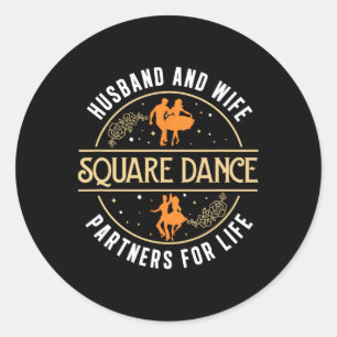 Ehemann und Ehefrau Niedlich Square tanzpartner a Runder Aufkleber