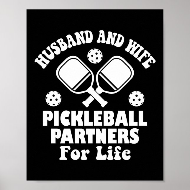 Ehemann und Ehefrau Pickleball Partner für das Leb Poster (Vorne)
