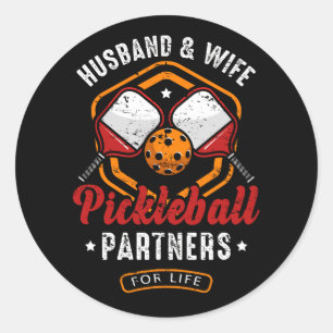 Ehemann und Ehefrau - Pickleball-Partner für Li Runder Aufkleber