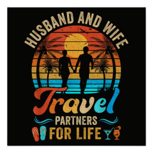 Ehemann und Ehefrau Reisepartner fürs Leben Strand Poster