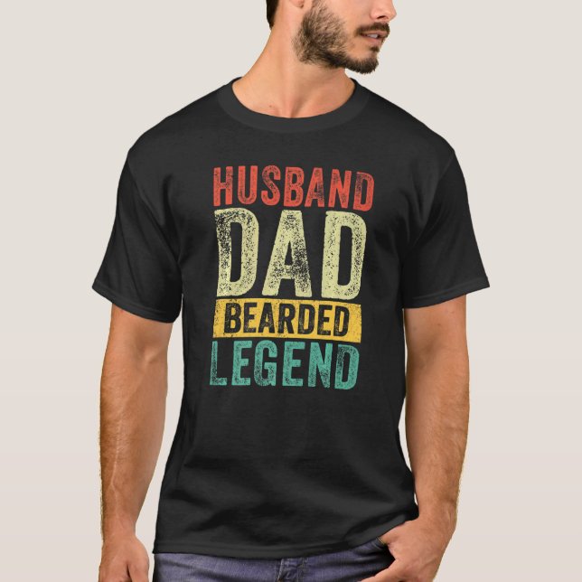 Ehemann Vater Bart Legende Bart Vatertag T-Shirt (Vorderseite)